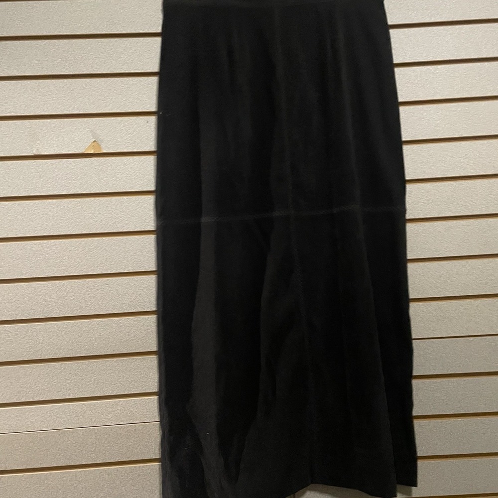 Nancy Bolen City Girl Women's Sz 14 Long Black Skirt Lined Side Slit Zip